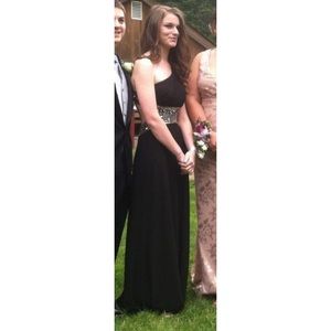 Betsey and Adam full length open back gown